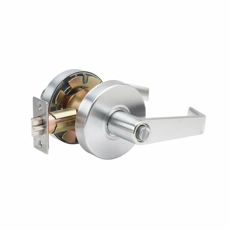 Trans Atlantic Co. Brushed Chrome Commercial Cylindrical Entry Door Handle W/ 700 Series Double Cylinder Deadbolt Combo DL-LSV53DB760-US26D